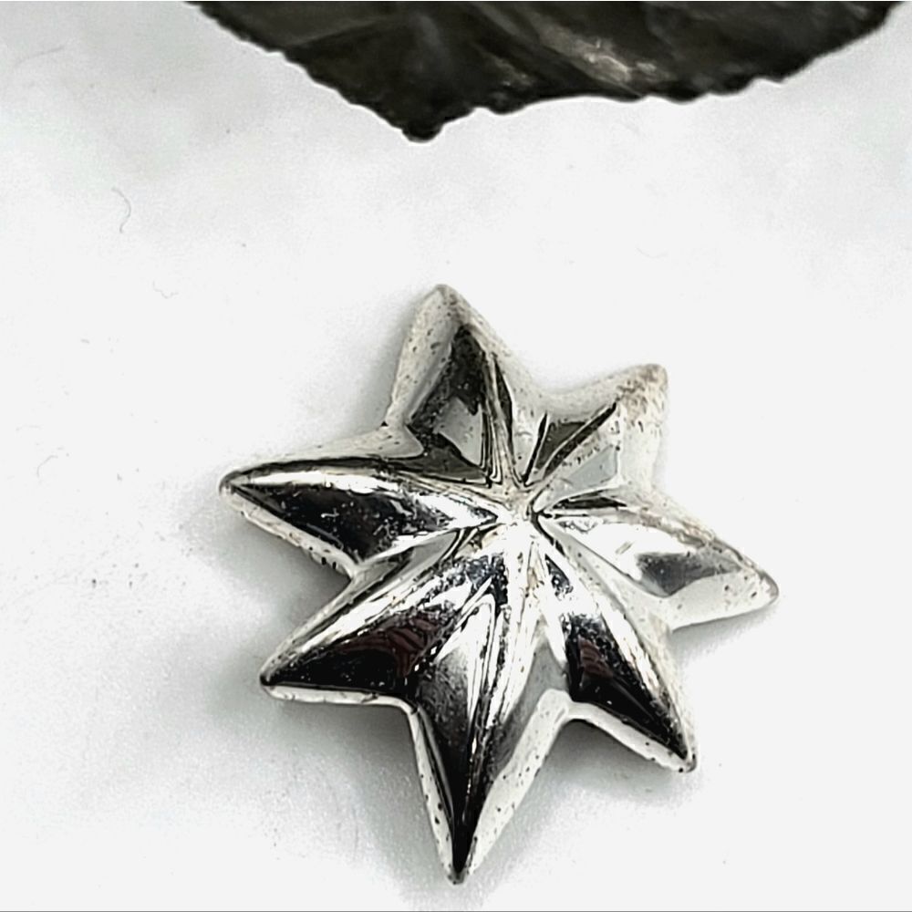 "5/$40" Vintage Silvertone Starburst Brooch Pendant